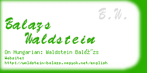 balazs waldstein business card